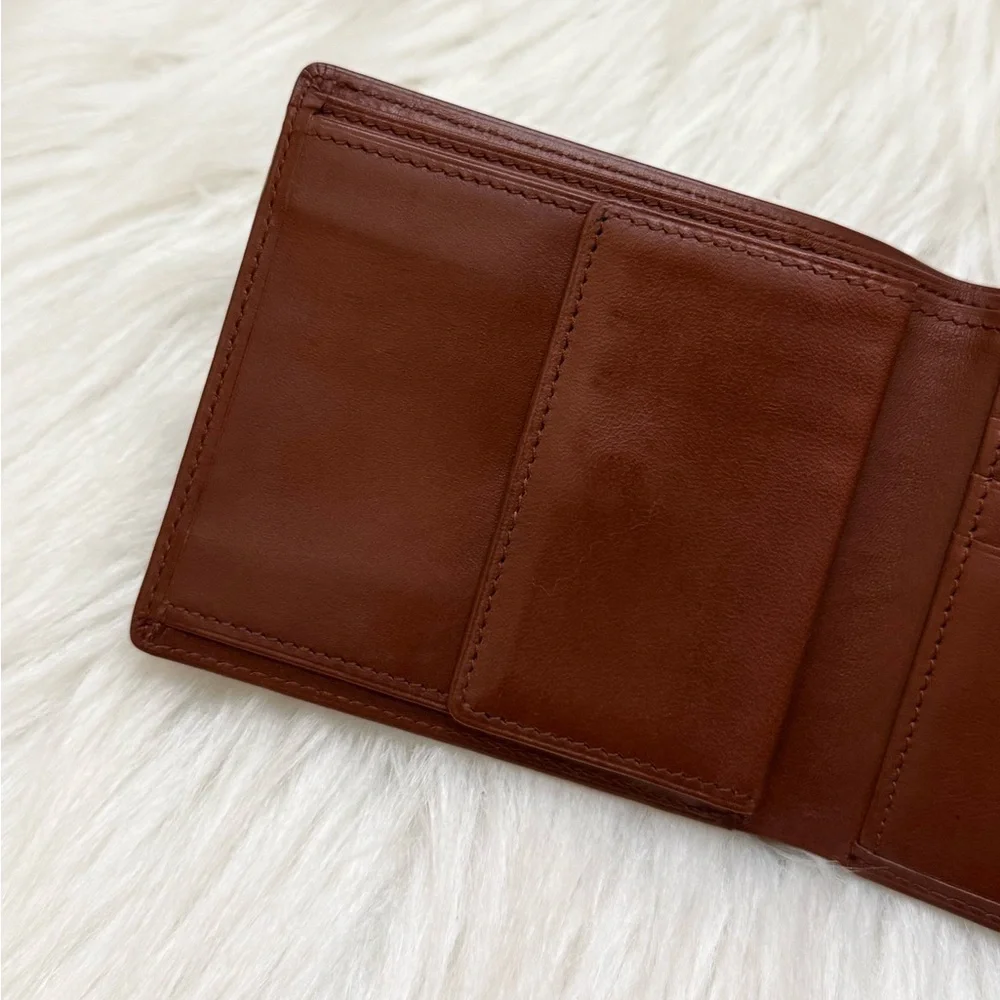 BURBERRY - MENS NOVA CHECK LINED BROWN LEATHER BIFOLD WALLET
